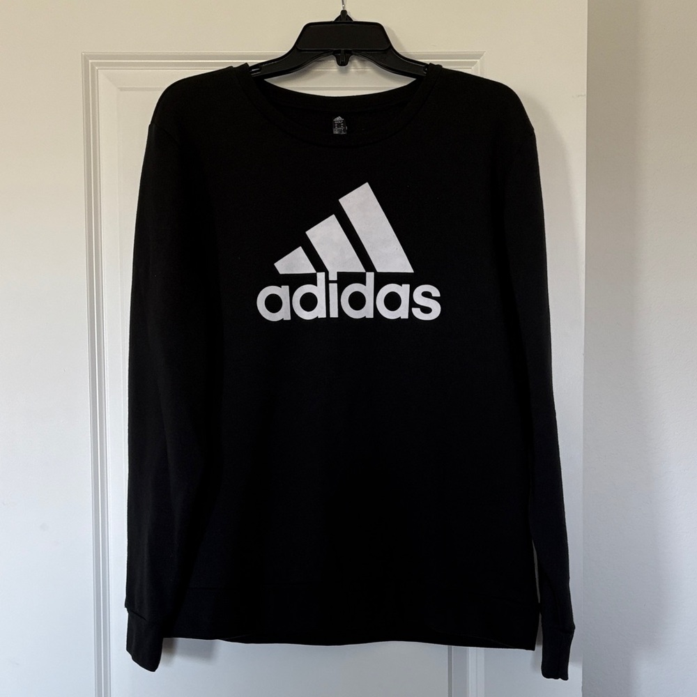 Adidas Black Crewneck with White Logo